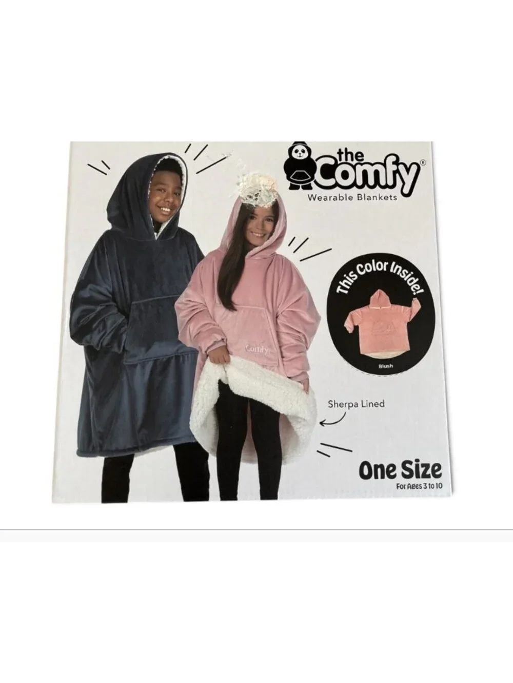 The Comfy New In Box Wearable Blanket Sherpa Lined Pink Blush One Size ages 3-10
